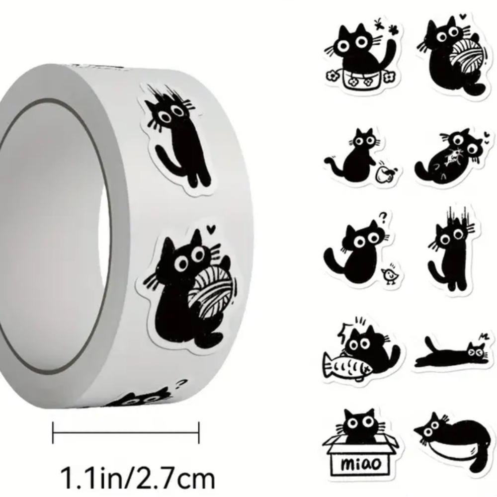 100 Black Cat Stickers - Picture 3 of 7